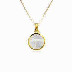 Tree of life and nacre gold pendant