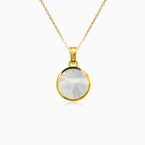 Tree of life and nacre gold pendant