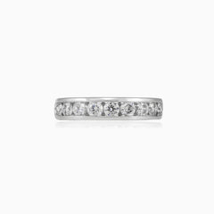 Channel-set diamond gold band