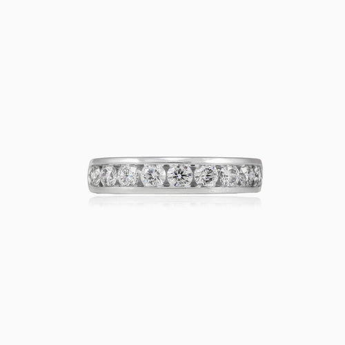 Channel-set diamond gold band