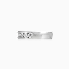 Channel-set diamond gold band