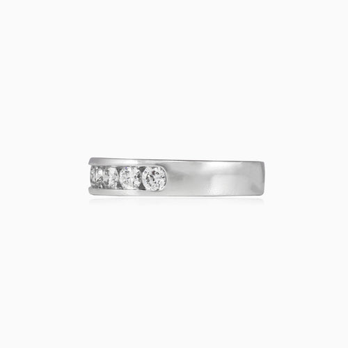 Channel-set diamond gold band