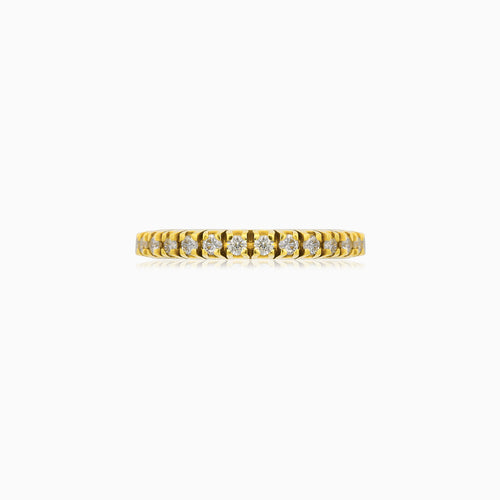 Golden brilliance diamond eternity ring