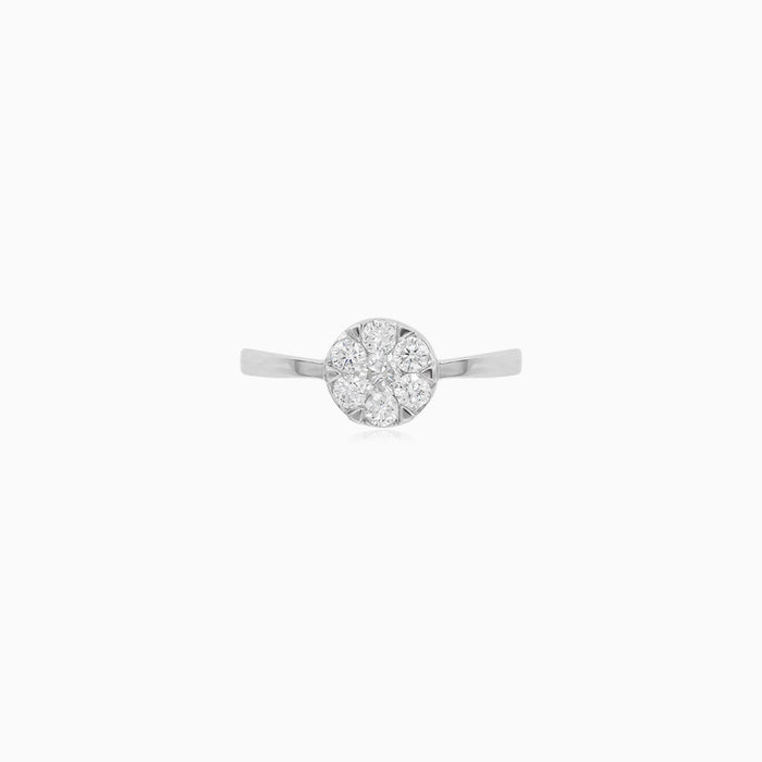 Classic White Gold Diamond Cluster Ring