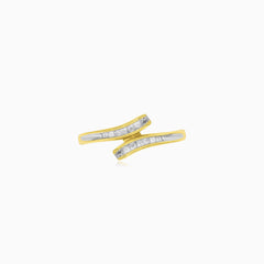 Golden ribbon diamond ring