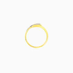 Golden ribbon diamond ring