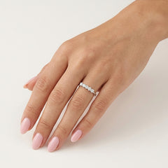 Diamond five stone ring in white gold