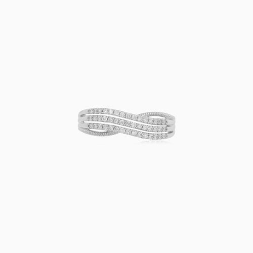 White gold diamond infinity ring