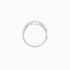 White gold diamond infinity ring