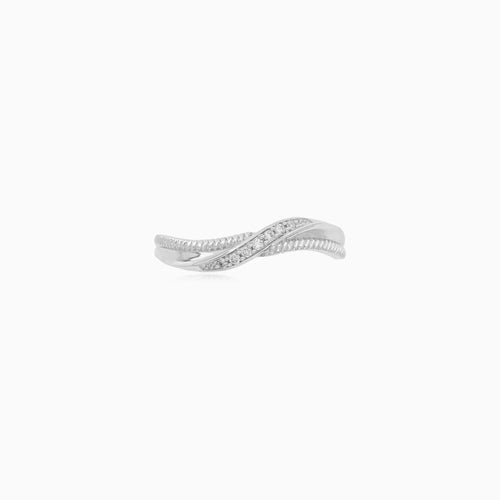 White Gold Diamond Swirl Ring