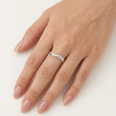 White Gold Diamond Swirl Ring