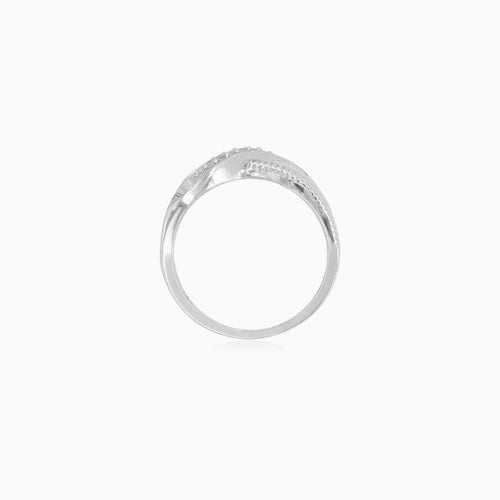 White Gold Diamond Swirl Ring