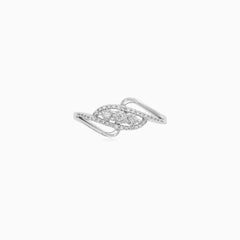 White Gold Diamond Twist Ring
