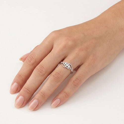 White Gold Diamond Twist Ring