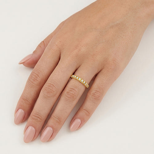 Yellow Gold Diamond Half Eternity Ring