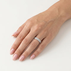 White Gold Shared Prong Diamond Ring
