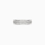 White Gold Triple Row Pavé Diamond Ring