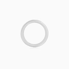 White Gold Triple Row Pavé Diamond Ring