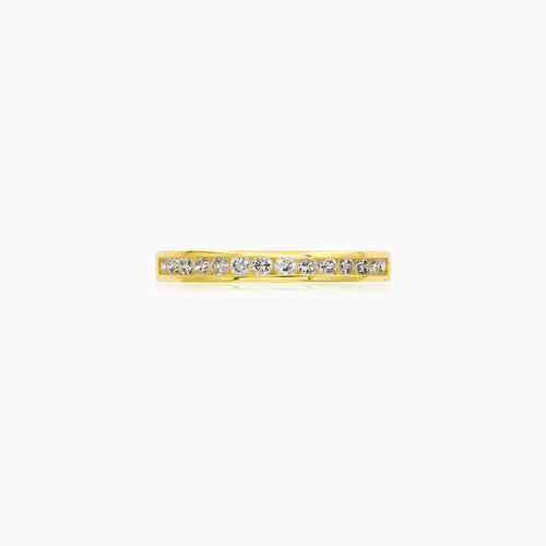 Yellow Gold Diamond Channel Band Ring