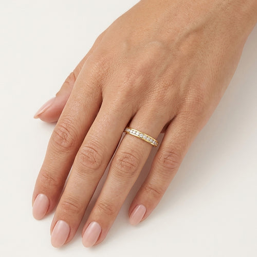 Yellow Gold Diamond Channel Band Ring