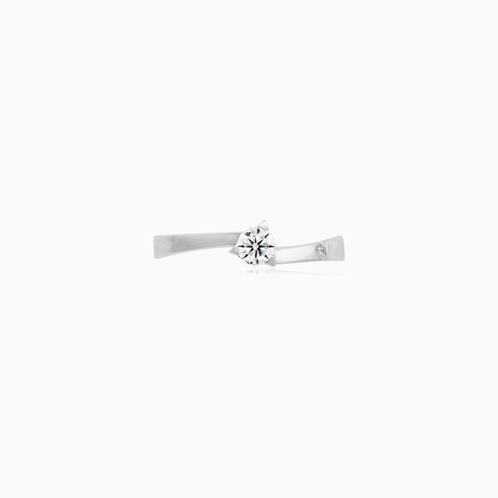 Three-Prong Solitaire Diamond Ring