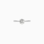 White Gold Diamond Solitaire Luster Ring