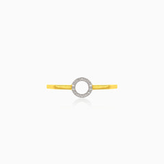 Yellow gold diamond circle ring