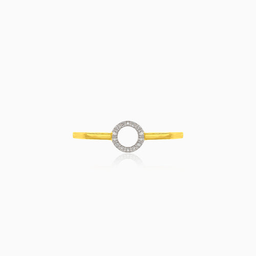 Yellow gold diamond circle ring