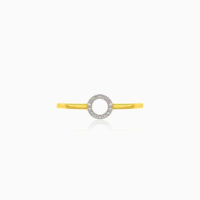 Yellow gold diamond circle ring