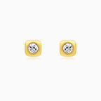 Classic Bezel Diamond Stud Earrings