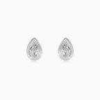 Bezel Set Pear Diamond Stud Earrings
