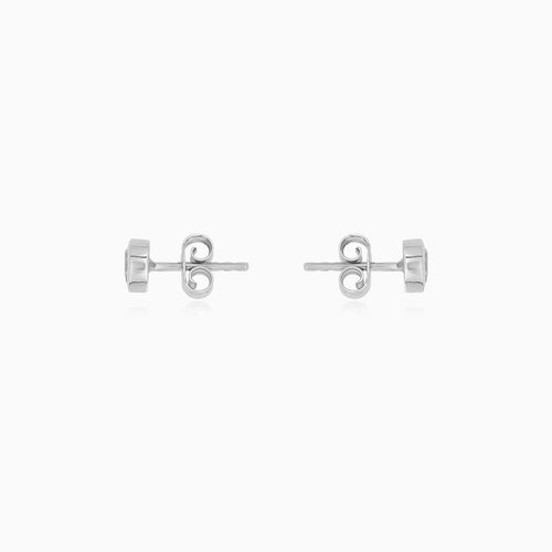 Bezel Set Pear Diamond Stud Earrings