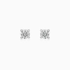 Classic Diamond Stud Earrings in White Gold