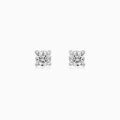 Classic Diamond Stud Earrings in White Gold