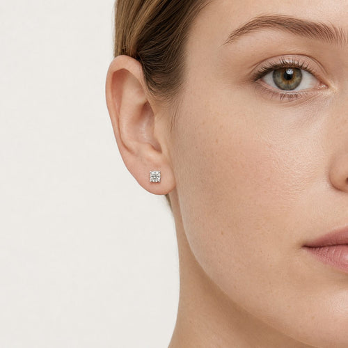 Classic Diamond Stud Earrings in White Gold