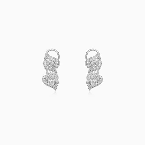 Lustrous White Gold Diamond Drop Earrings
