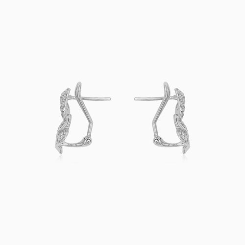 Lustrous White Gold Diamond Drop Earrings