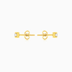 Classic Yellow Gold Diamond Stud Earrings
