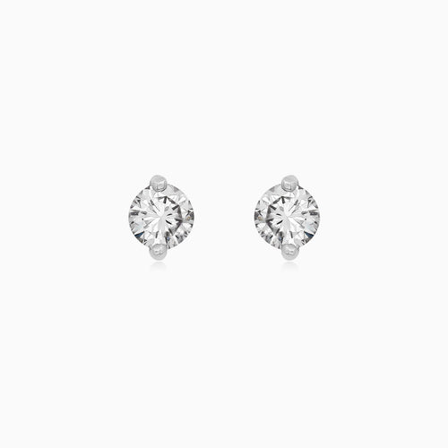 White Gold Solitaire Diamond Earrings