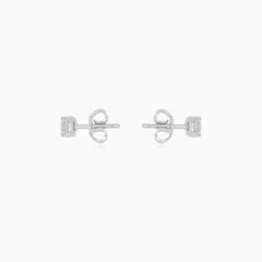 White Gold Solitaire Diamond Earrings