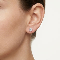 White Gold Solitaire Diamond Stud Earrings