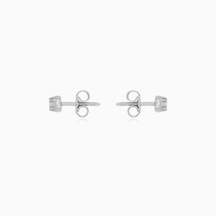 White Gold Solitaire Diamond Stud Earrings