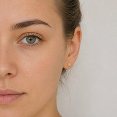 Modern Yellow Gold Bezel Diamond Stud Earrings