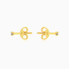 Minimalist Yellow Gold Diamond Stud Earrings