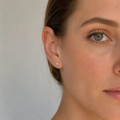 Minimalist Yellow Gold Diamond Stud Earrings