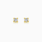 Minimalist 18kt Yellow Gold Diamond Stud Earrings