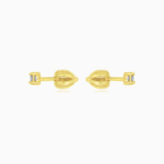 Minimalist 18kt Yellow Gold Diamond Stud Earrings