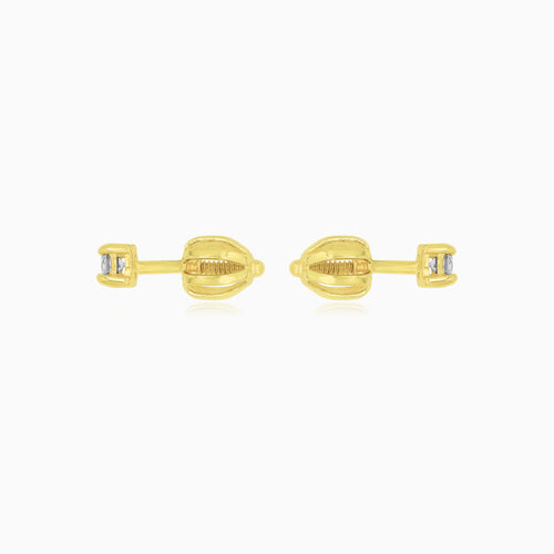 Minimalist 18kt Yellow Gold Diamond Stud Earrings