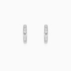 Baguette Diamond White Gold Huggie Earrings
