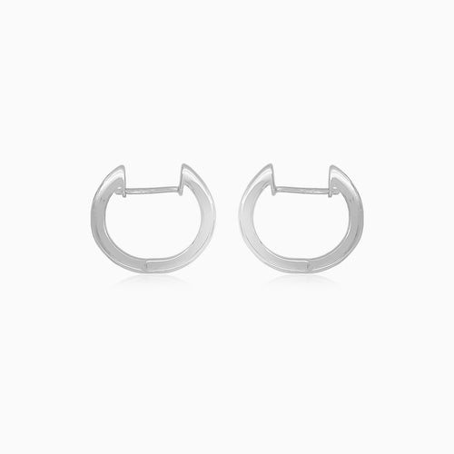Baguette Diamond White Gold Huggie Earrings
